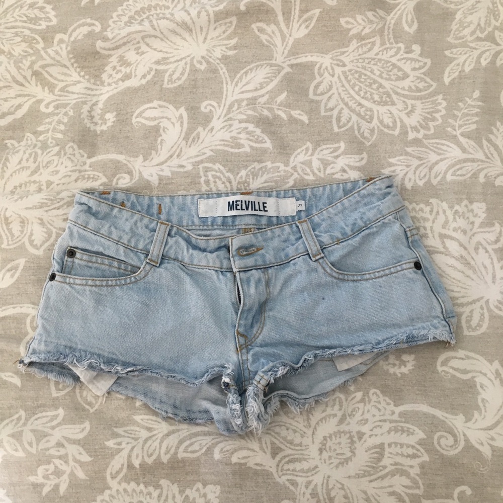 brandy melville light wash short shorts
